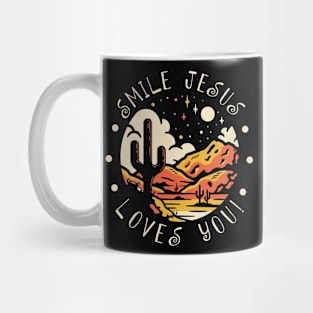 Smile Jesus Loves You Bull Skull Desert Mug